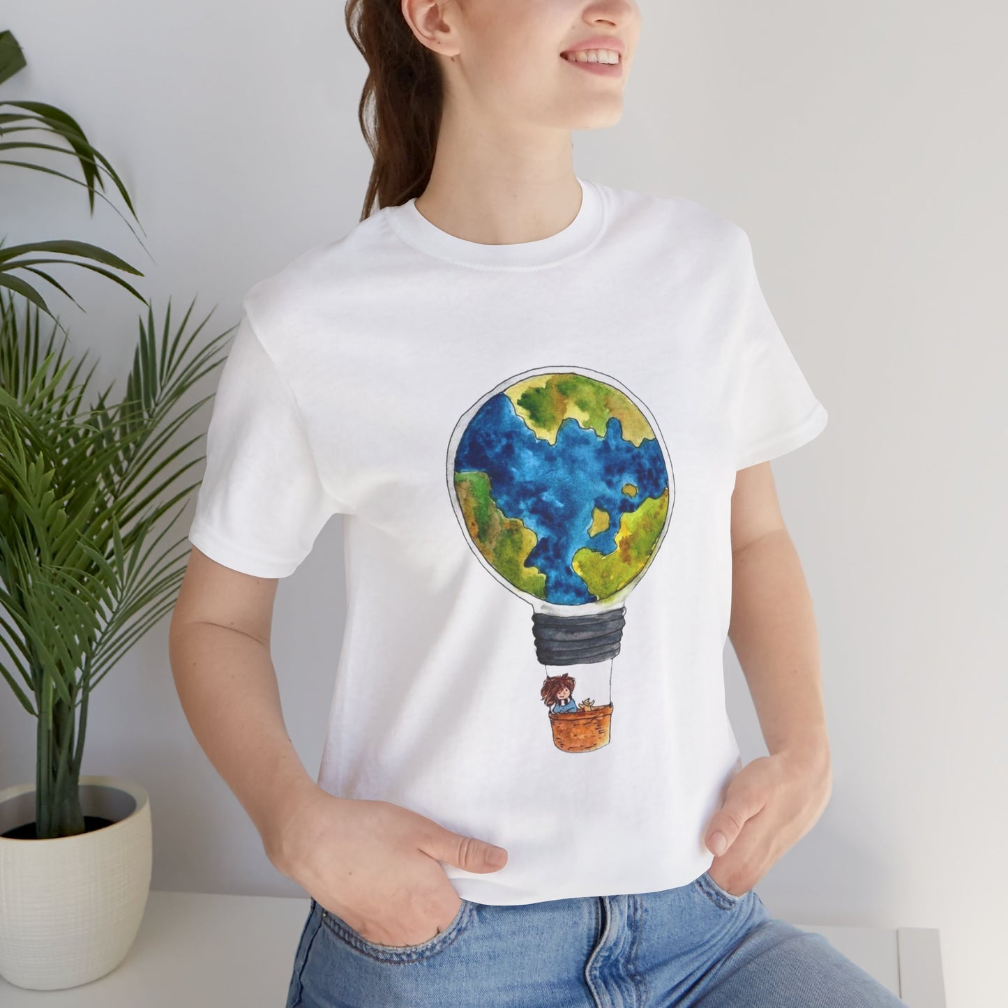 Dünya Balonu ve Çocuk İllüstrasyonlu Tişört YSS-TS-0002