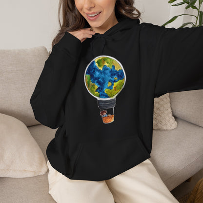 Dünya Balonu Seyahat ve Macera Temalı Oversize Sweatshirt - YSS-SW-0001